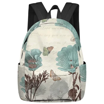 Винтажные женские рюкзаки Tulip Flower Butterfly для подростков, студенческие школьные сумки, Рюкзак для ноутбука, Мужские, Женские, дорожные Mochila