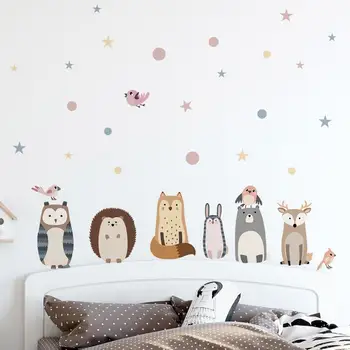 Наклейки на стены, обои на тему животных, фрески, украшающие детей, Художественная наклейка своими руками, самоклеящиеся наклейки для детской гостиной Спальни