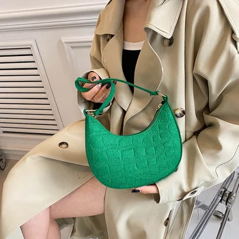 Мини-сумки через плечо подмышками, Модные Женские сумки, Маленькие Однотонные Повседневные Женские Зеленые сумки, Горячая распродажа, Женская Кожаная сумка-тоут