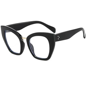 1шт Новые очки Cat Eye TR90 с анти-синим светом, трендовая цветная оправа для очков, простая удобная плоская зеркальная оправа для очков