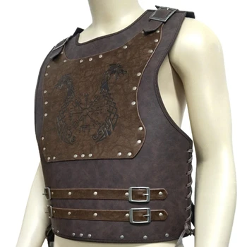 Средневековый кожаный ремень, нагрудный жилет, рыцарский косплейный костюм-доспехи для вечеринки