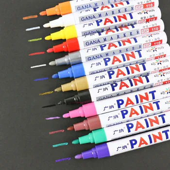 Красочные фломастеры 2,0 мм Маслянистая водонепроницаемая Белая гелевая ручка для рисования граффити 